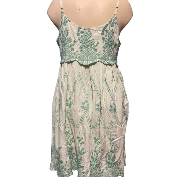 Urban Outfitters Teal Embroidered Chemise - Picture 8 of 14